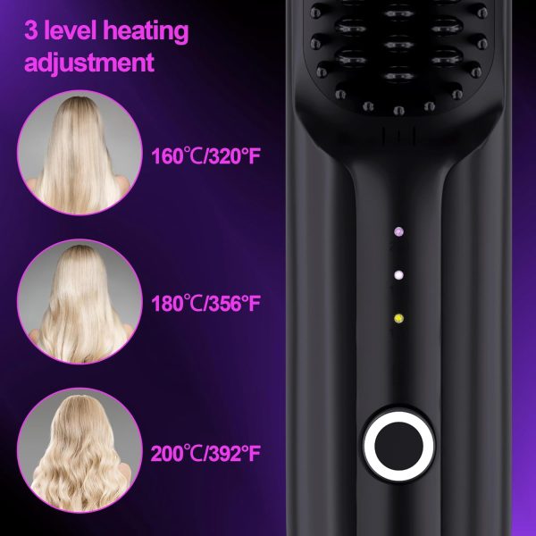 Cordless Hair Straightener Brush, Portable Straightening Brush for Women, - Image 7