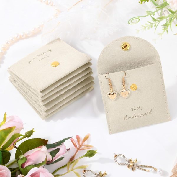 CEELGON Jewelry Bags Bridesmaid Gifts Set of 8 Velvet Small Jewelry Pouch - Image 8