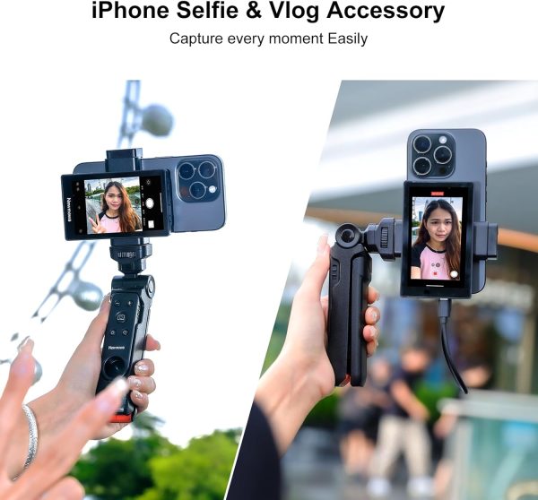 Newmowa Phone Vlog Selfie Monitor Screen, Magnetic Phone Holder Clip Mount, - Image 3