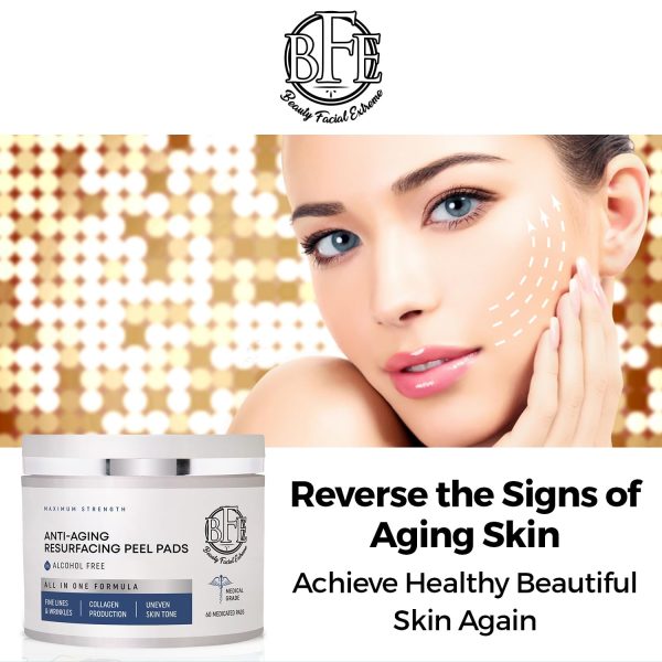 Anti Aging Resurfacing Exfoliating Peel Pads Treatment- Contains Lactic, - Image 3