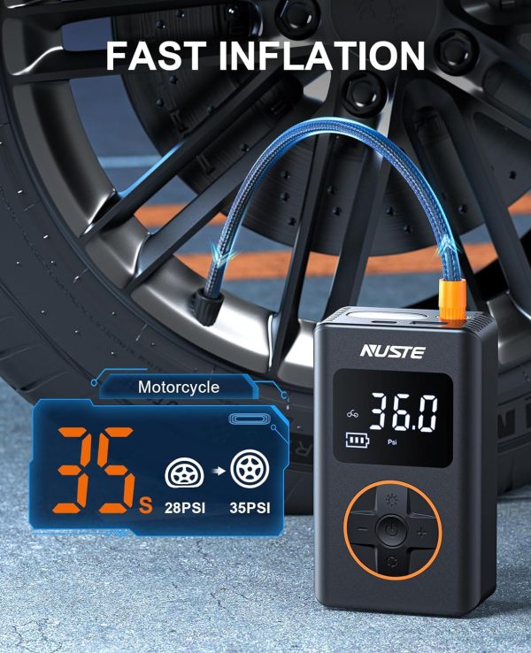 Tire Inflator Portable Air Compressor - 150 PSI Cordless Mini Bike Tire - Image 2