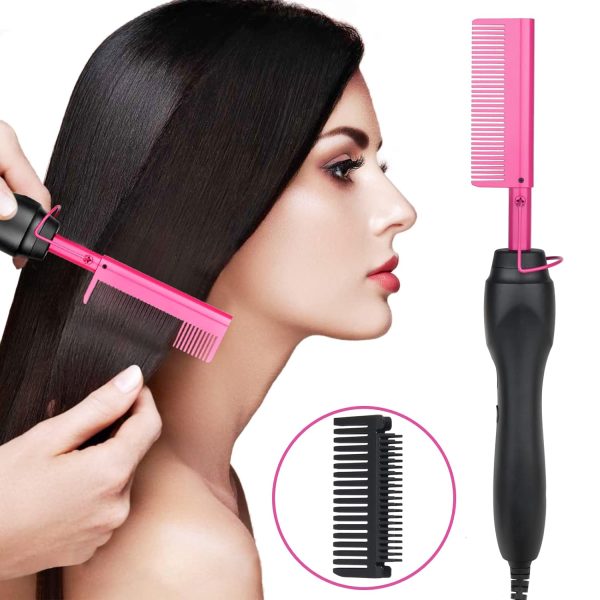 Hair Straightener, Electric Hot Comb Hair Straightener Brush with Ceramic - Image 2