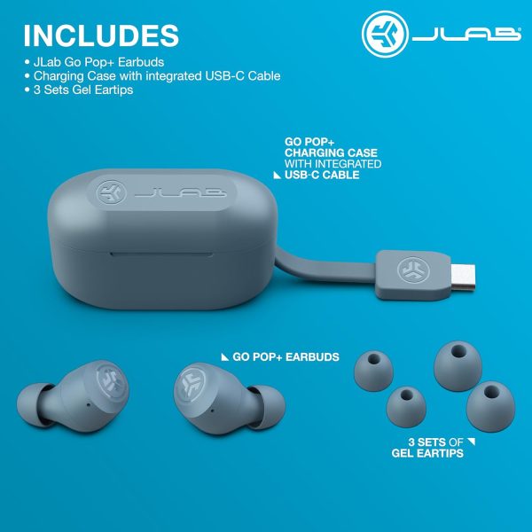 JLab Go Air Pop True Wireless Bluetooth Earbuds & Charging Case - Slate, - Image 7