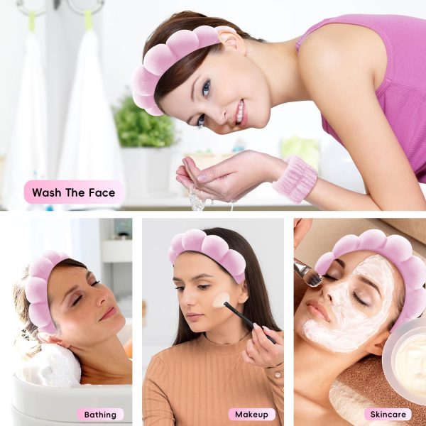 Spa Headband For Washing Face, Skincare Headband With Hair Clips, Cute - Image 7