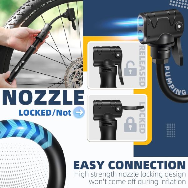 Bicycle Pump Mini Bike Pump - Aluminum Alloy Cycle Pump for Presta & - Image 5