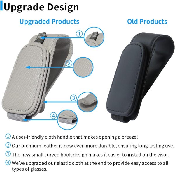 Yuoyar 2 Packs Magnetic Sunglass Holder for Car Visor - Universal - Image 2