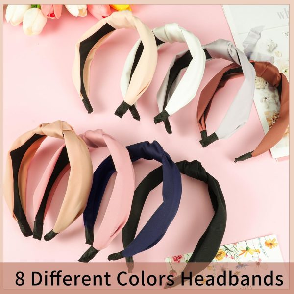 Headbands for Women, 8Pcs Knotted Headbands Fashion Women Hair Accessories - Image 5