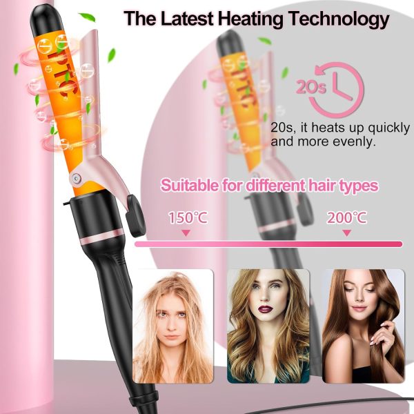 Wand Curling Iron Set, SEIPIKOL 6 in 1 Hair Straightener and Curler, 3/4 to - Image 3