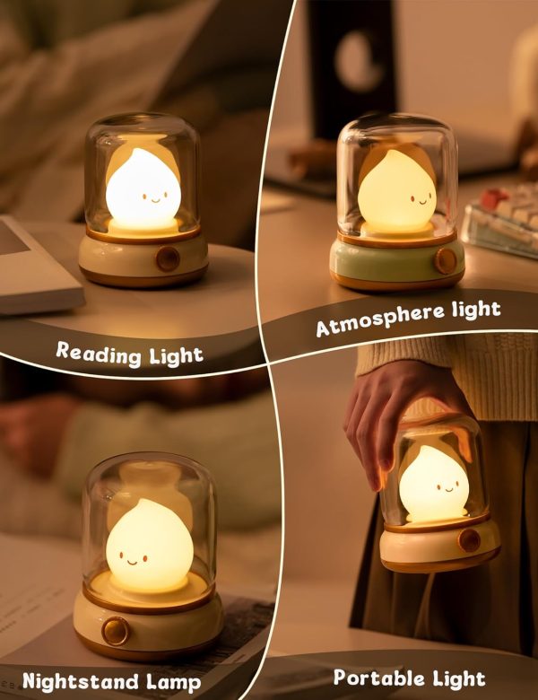 Cute Chibi Flame Lamp,Cozy Lights Mimics Flickering Flame Effect Amber - Image 6