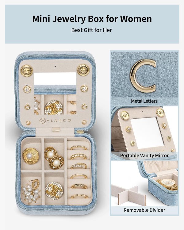Vlando Travel Essentials for Women Jewelry Box, Travel Accessories for Teen - Image 3