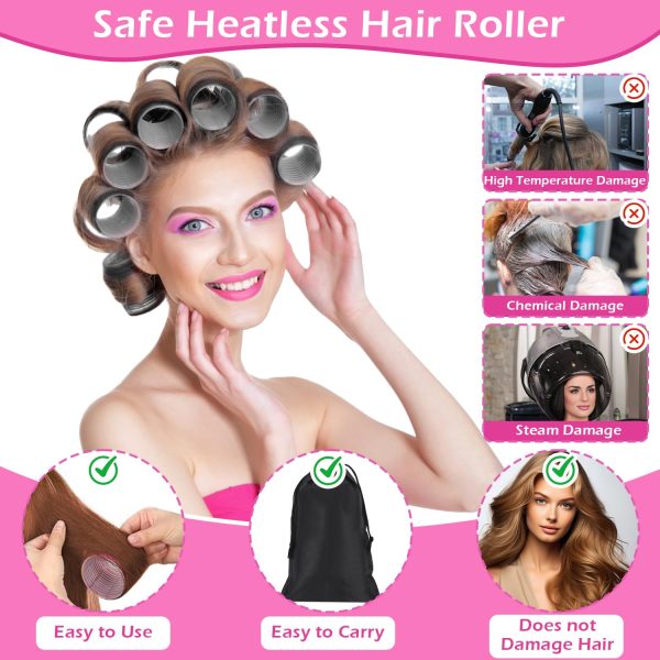 50Piece Hair Rollers Set, Self Grip Hair Rollers for Long Medium Short Hair - Image 2