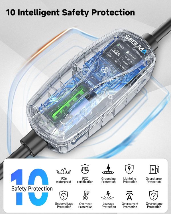 Level 2 EV Charger for Tesla Charger, 32Amp 240V 7.68kW NACS EV Charger, - Image 7