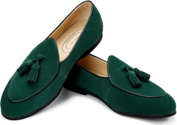 Journey West Men's Vintage Loafers for Men Belgian Loafers Slip-on Loafer - Image 3