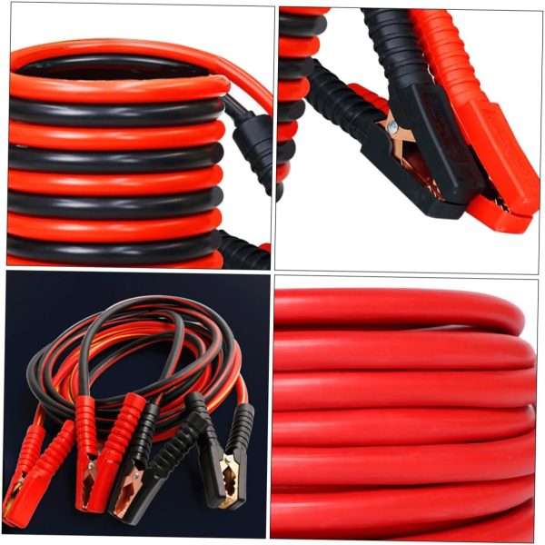 Car Battery with Heavy Duty Jump Leads Heavy Duty Booster Cables Auto Car - Image 5
