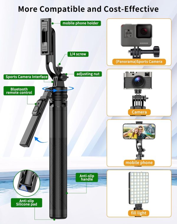 Phone Tripod & Selfie Stick, 71" Phone Stand,Cell Phone Tripod with - Image 7