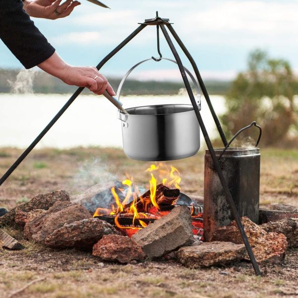 Camping Cookware Set 304 Stainless Steel 8-Piece Pots & Pans Open Fire - Image 9