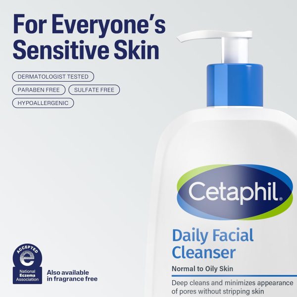 Cetaphil Face Wash, Daily Facial Cleanser for Sensitive, Combination to - Image 7