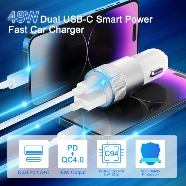 Car Charger, [Apple MFi Certified] 48W Cigarette Lighter iPhone Car Charger - Image 2