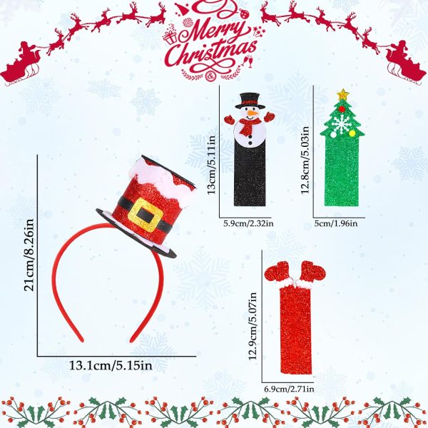 Christmas Headbands Christmas Hat Hair Accessories for Women Men Snowman - Image 7