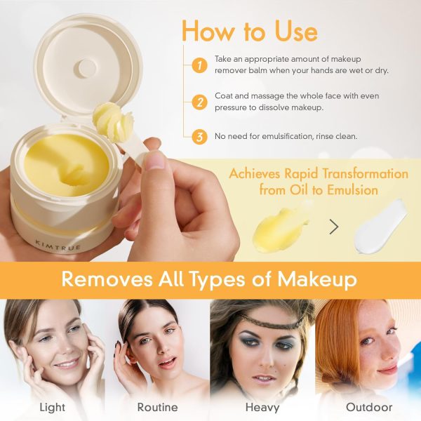 Kimtrue 3rd Generation Makeup Meltaway Cleansing Balm - Makeup Remover Balm - Image 6