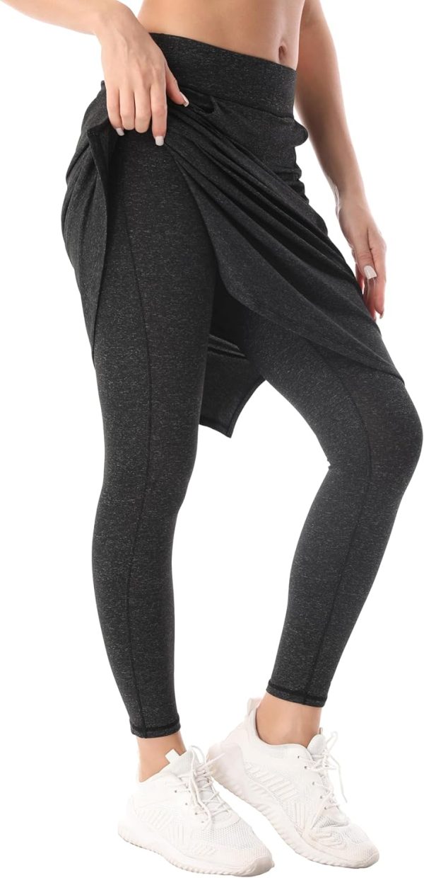 HOKOYI Women's Modest Long Skirt with Attached Leggings Pockets Midi Cover - Image 3