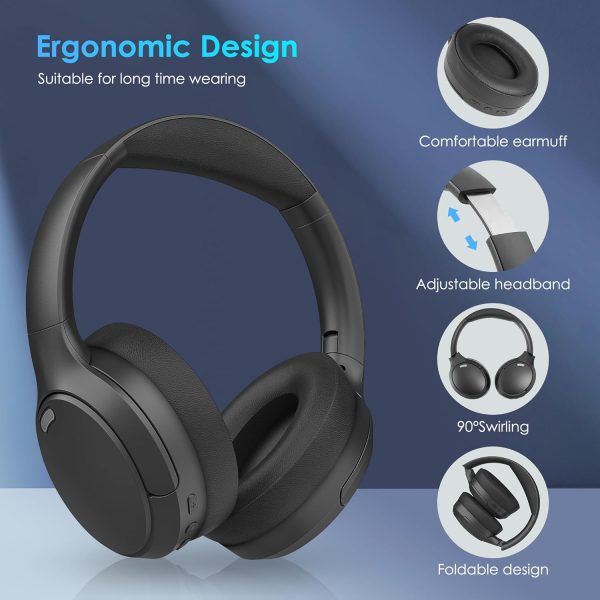 Bluetooth Headphones, Wireless Over Ear Headphones with HiFi Stereo - Image 6