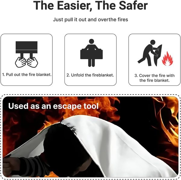 Lancryen Emergency Fire Blanket, Fire Extinguisher Blanket, Fire - Image 7