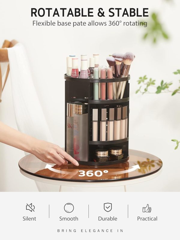 Syntus 360 Rotating Makeup Organizer, Adjustable Bathroom Makeup Spinning - Image 2