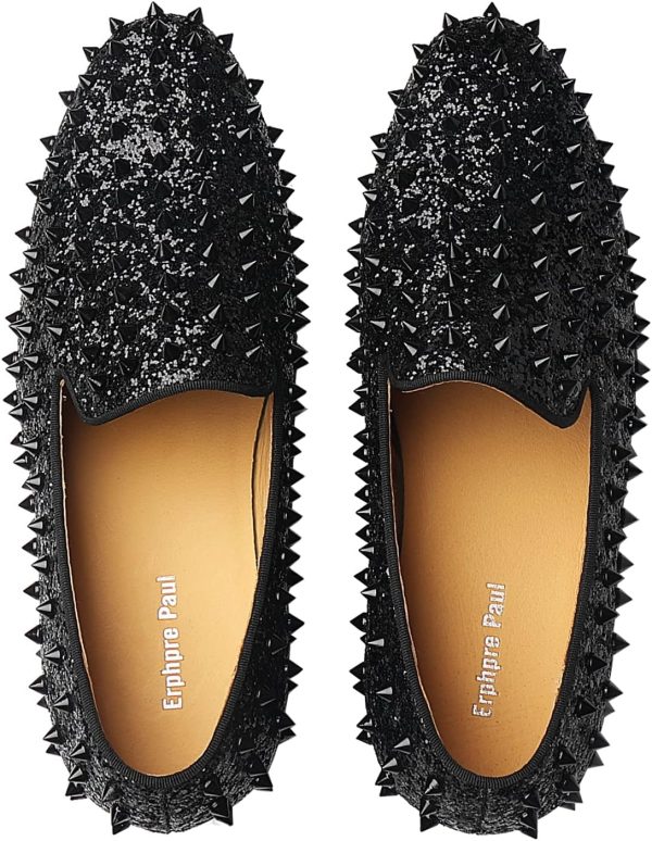 Men's Studded Loafers Spikes Rivets Luxury Dress Wedding Party Prom Shoes - Image 4