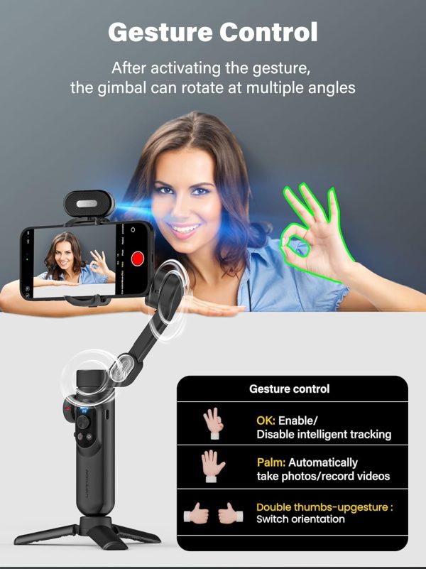 Smartphone Gimbal Stabilizer, 3-axis Stabilizer for iPhone&Android, AI - Image 3