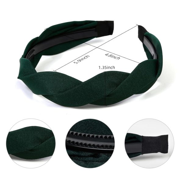WOVOWOVO 4 Pieces Braided Headband for Women Girls Wide Hairband Fashion - Image 2
