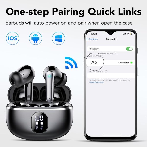 Wireless Earbuds, Bluetooth 5.3 Headphones Big Bass Stereo, Bluetooth - Image 3