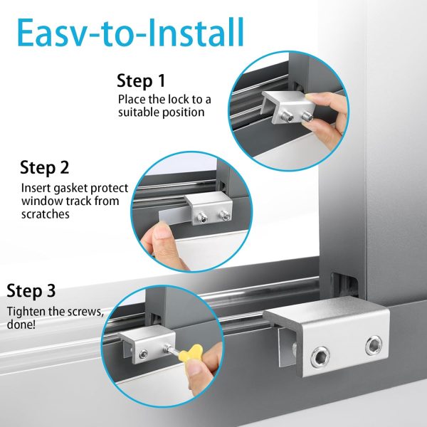 Window Locks (4 Sets), Window Locks for Up and Down Windows, Sliding Window - Image 5