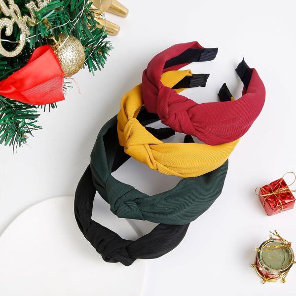Christmas Headbands for Women Christmas Hair Accessories for Women Knotted - Image 2