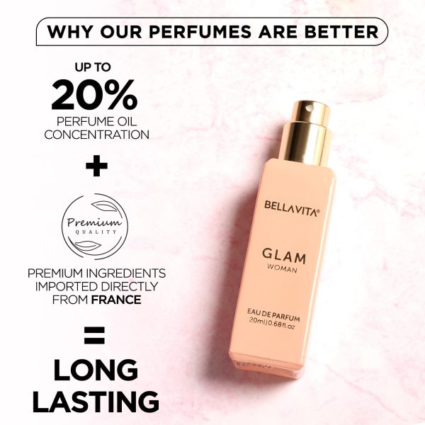 Organic GLAM Woman Eau De Parfum For Her with Jasmine, WHite Honey, Rose, - Image 4