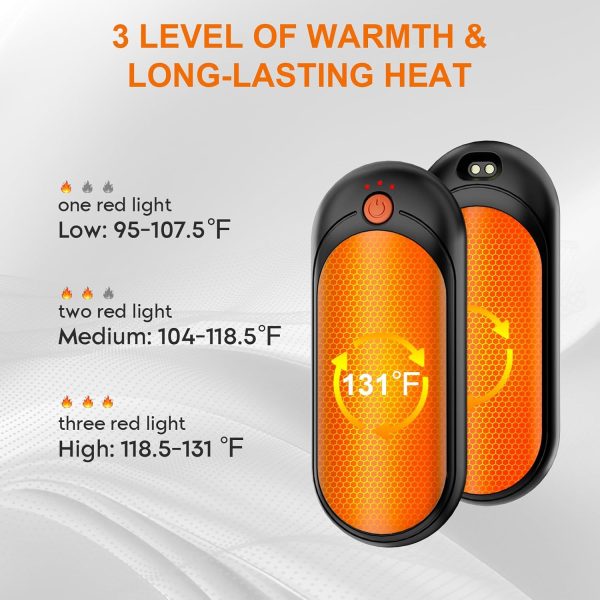 AI Hand Warmers Rechargeable 2 Pack with Charging Case, 14000mAh Electric - Image 4