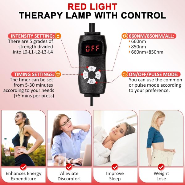 Red Light Therapy Lamp, Infrared Light Therapy Device with Stand, 660nm Red - Image 4
