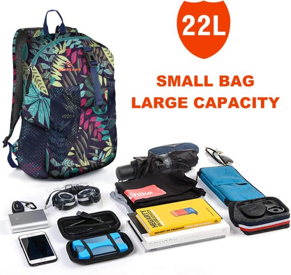 sinotron 22L Lightweight Packable Hiking Backpack, Small Hiking Backpack - Image 6