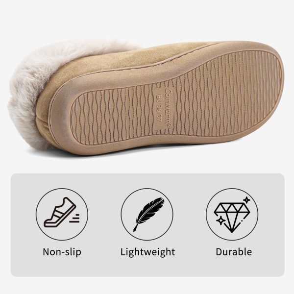 Women's Microsuede Bootie Slippers Warm Winter Memory Foam House Shoes for - Image 5