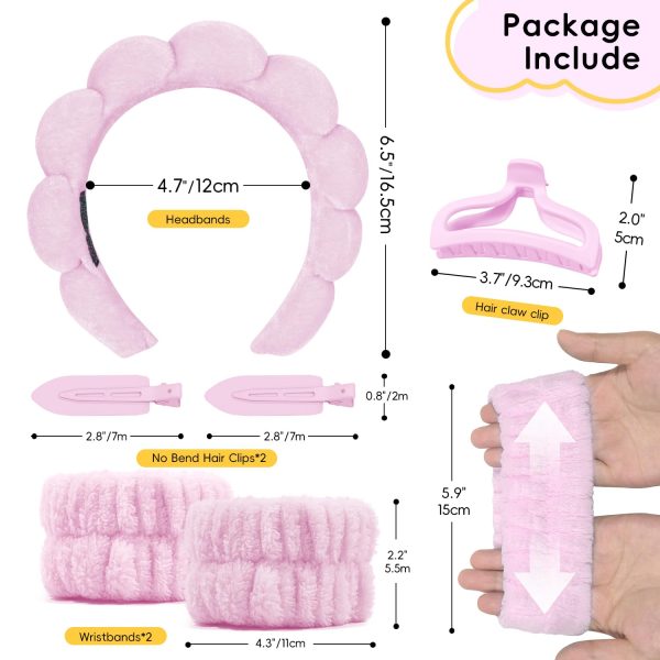 Spa Headband For Washing Face, Skincare Headband With Hair Clips, Cute - Image 2