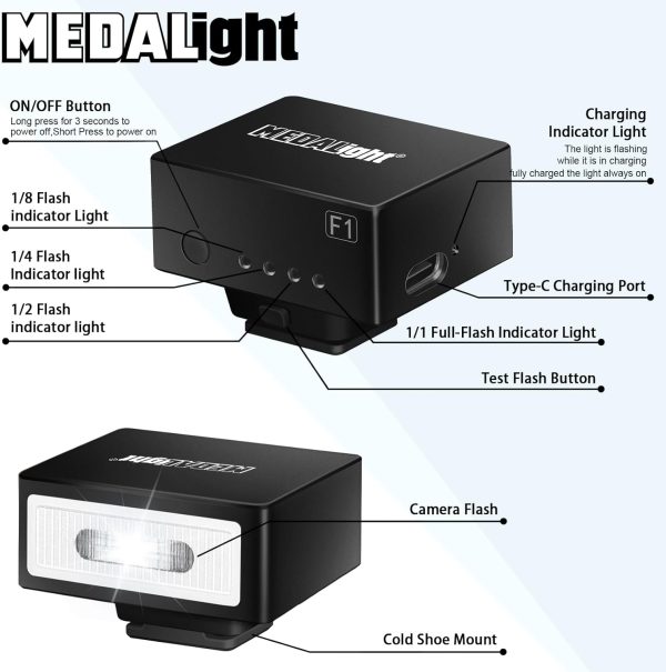 F1 Mini Camera Flash Camera Flash Speedlite for Ricoh (GR3/GR3X,etc.) - Image 2
