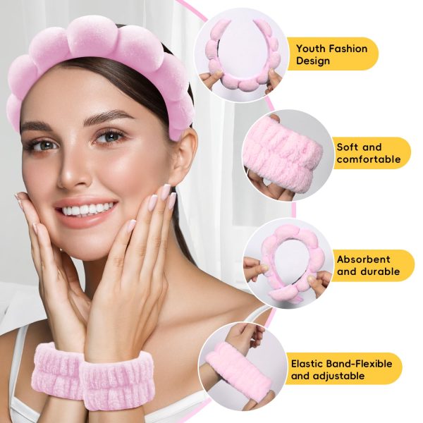 Spa Headband For Washing Face, Skincare Headband With Hair Clips, Cute - Image 5