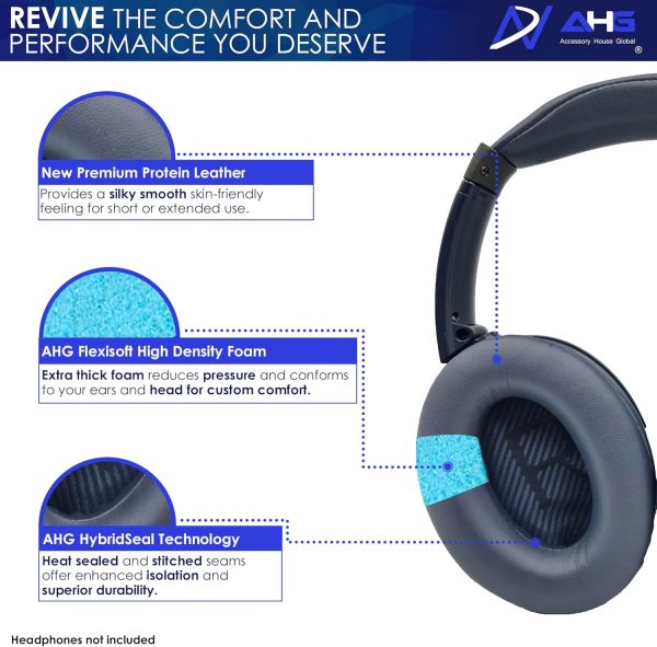 AHG QC35 Replacement Ear Pads / QC35 ii Ear Pads Cushion Blue Compatible - Image 3
