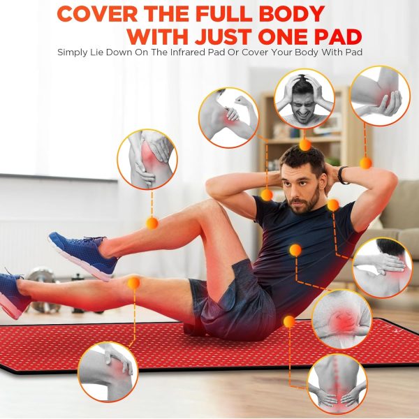 Red Light Therapy Infrared Pad: Pain Relief 1280 LEDs Large Mat for Full - Image 7