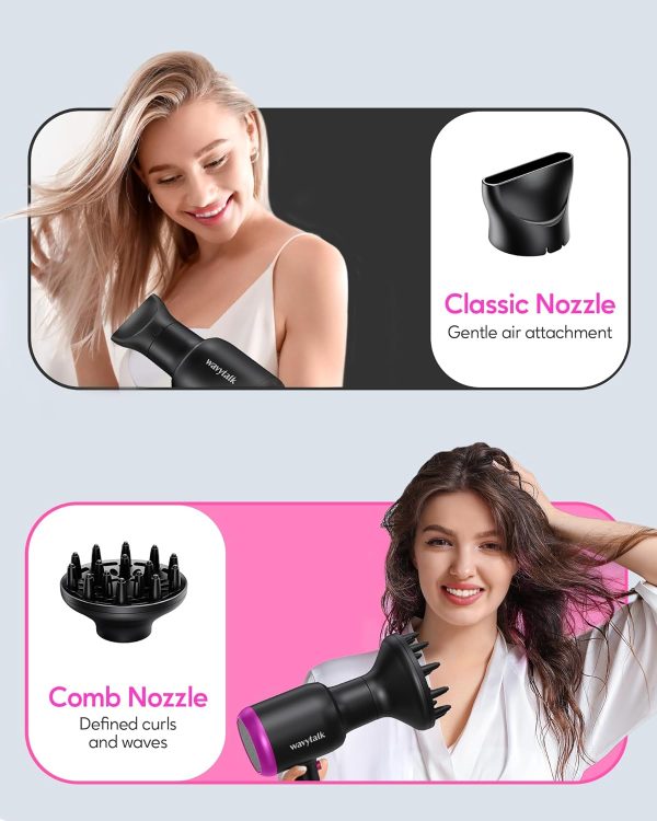 Wavytalk Professional Black Ionic Hair Dryer for Women with Diffuser, 1875W - Image 3