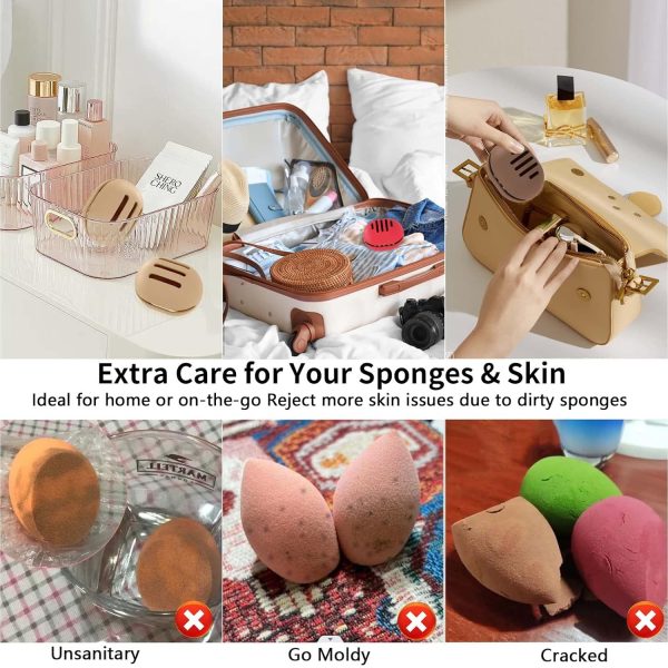 Makeup Sponge Holder,2PCS Double-sided Breathable Silicone Beauty Blender - Image 4