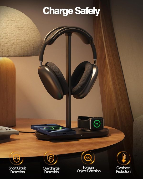 HiWe 3-in-1 Headphone Stand - Universal Desktop Gaming Headset Holder with - Image 4