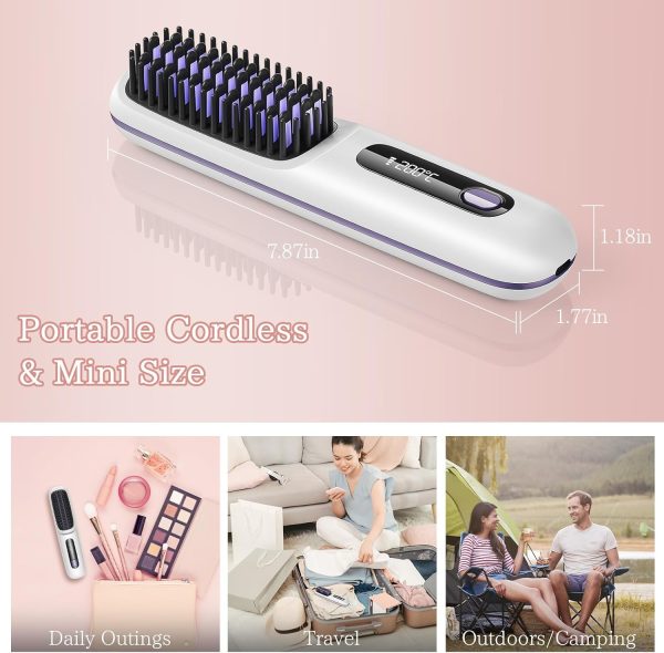 Cordless Hair Straightener Brush, Portable Anion Hair Straightener Brush - Image 7