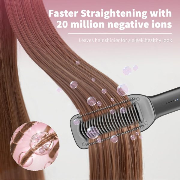 Hair Straightener Brush,2000 Ionic Hair Comb Straightening Brush for Women - Image 4