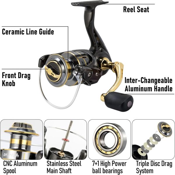 Dr.Fish Fishing Rod and Reel Combos 125-Pieces Telescopic Spinning Pole - Image 3